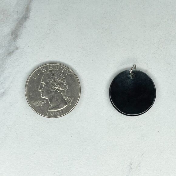 Black and Gray Ombre Shell Upcycled Pendant - Picture 2 of 5